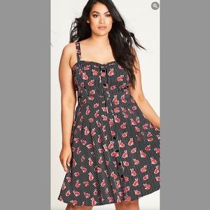 City Chic fox print dress, size 16